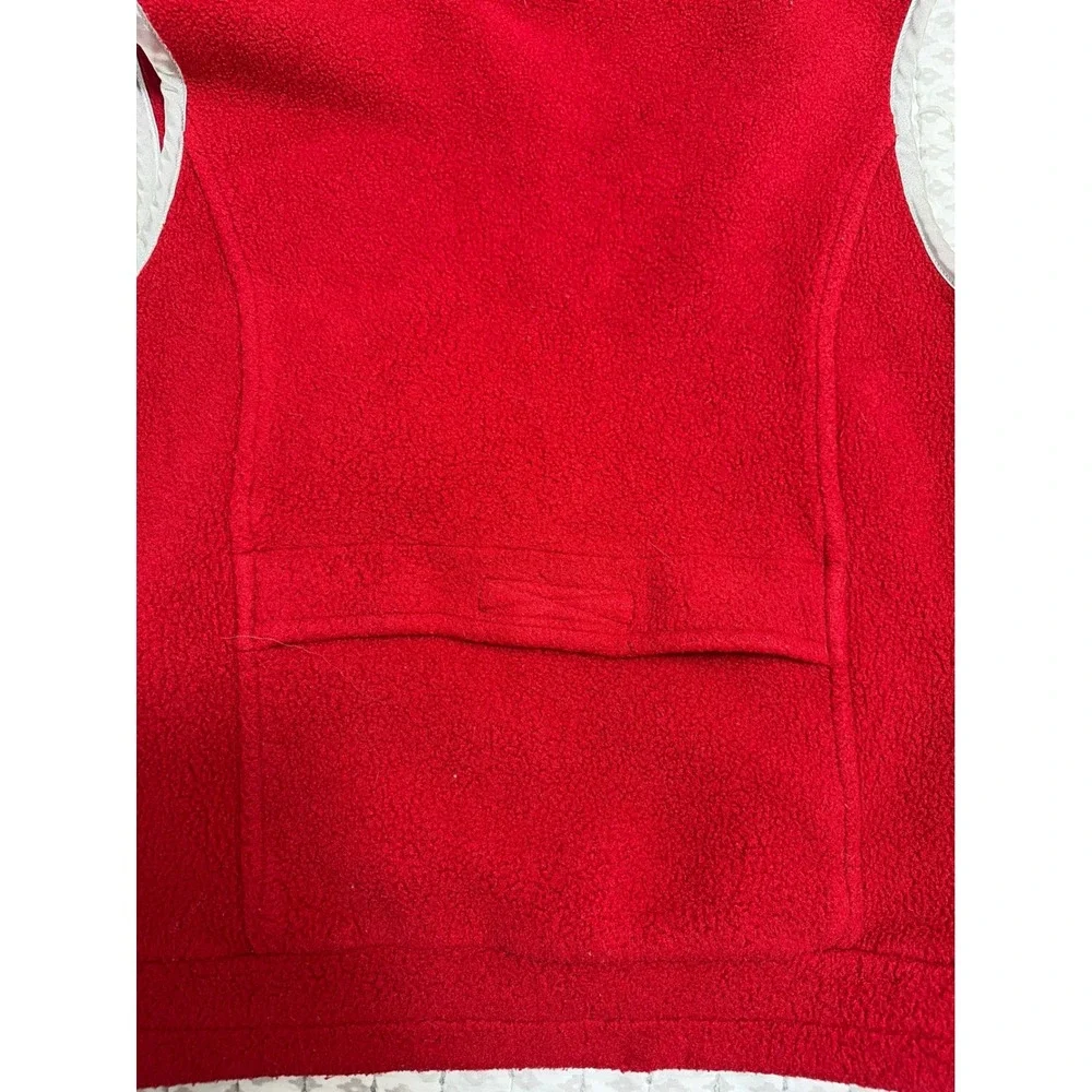 Bebe BBSP Red Fleece Hooded Vest Half Zip Sleeveless Jacket Kids‎ Large EUC